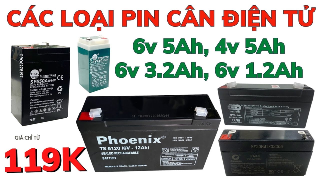 các loại pin cân điện tử phổ biến – pin 4V 6V 12V Li-ion