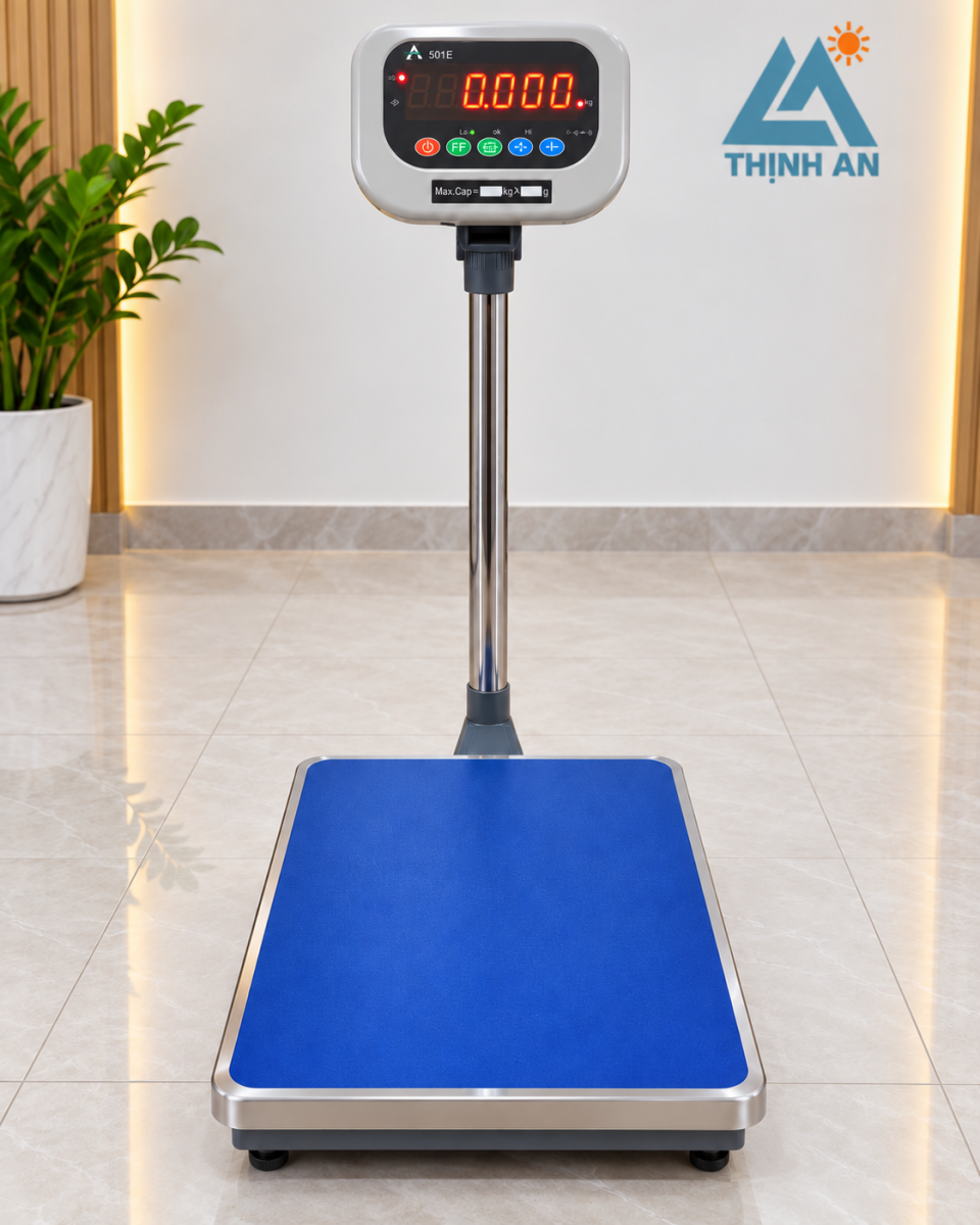 Cân bàn điện tử mặt bàn xanh, đầu hiển thị số tại Thịnh An Hải Phòng